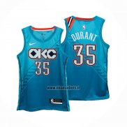 Maillot Oklahoma City Thunder Kevin Durant NO 35 Ville 2018-19 Bleu