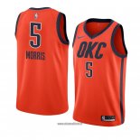 Maillot Oklahoma City Thunder Markieff Morris No 5 Earned 2018-19 Orange