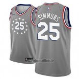 Maillot Philadelphia 76ers Ben Simmons No 25 Ville 2018-19 Gris