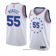 Maillot Philadelphia 76ers Greg Monroe No 55 Earned 2018-19 Blanc