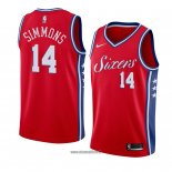 Maillot Philadelphia 76ers Jonathon Simmons No 14 Statement 2018 Rouge