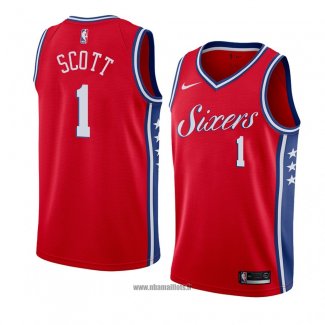 Maillot Philadelphia 76ers Mike Scott No 1 Statement 2018 Rouge