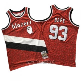 Maillot Portland Trail Blazers Bape No 93 Retro Rouge