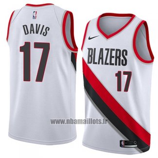 Maillot Portland Trail Blazers Ed Davis No 17 Association 2018 Blanc