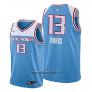 Maillot Sacramento Kings Alec Burks No 13 Ville Bleu