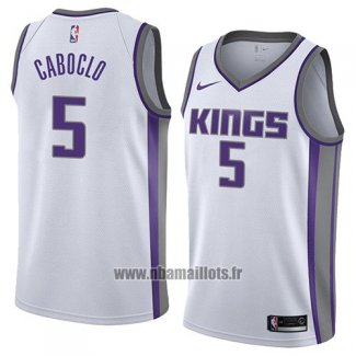 Maillot Sacramento Kings Bruno Caboclo No 5 Association 2018 Blanc