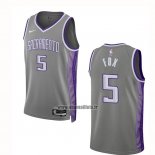 Maillot Sacramento Kings De'aaron Fox NO 5 Ville 2022-23 Gris