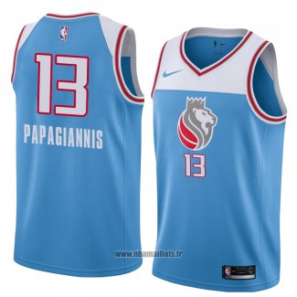 Maillot Sacramento Kings Georgios Papagiannis No 13 Ville 2018 Bleu