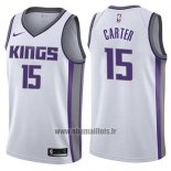 Maillot Sacramento Kings Vince Carter No 15 Association 2017-18 Blanc