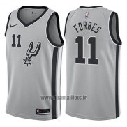 Maillot San Antonio Spurs Bryn Forbes No 11 Statement 2017-18 Gris