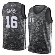 Maillot San Antonio Spurs Pau Gasol No 16 Ville 2018 Gris