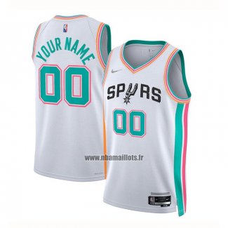 Maillot San Antonio Spurs Personnalise Ville 2021-22 Blanc