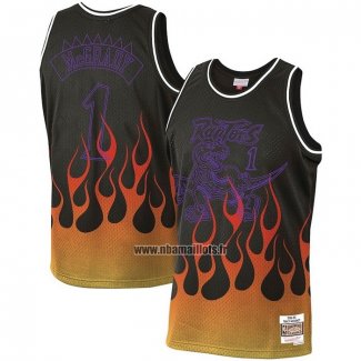 Maillot Tornto Raptors Tracy McGrady Flames No 1 Noir