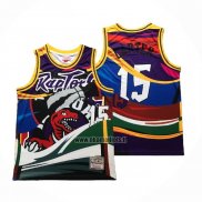 Maillot Tornto Raptors Vince Carter NO 15 Rainbow Classic Noir