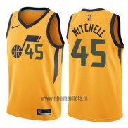 Maillot Utah Jazz Donovan Mitchell No 45 Statement 2017-18 Jaune