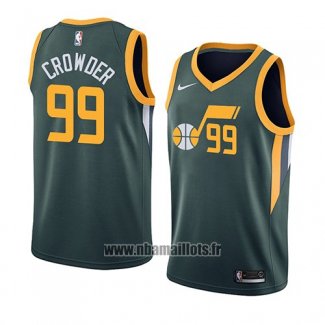 Maillot Utah Jazz Jae Crowder No 99 Earned 2018-19 Vert