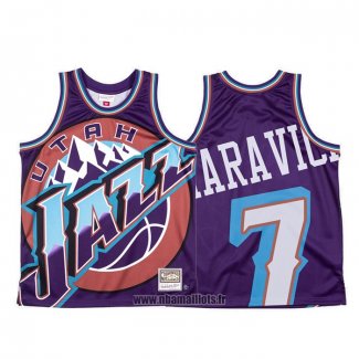 Maillot Utah Jazz Pete Maravich NO 7 Mitchell & Ness Big Face Volet