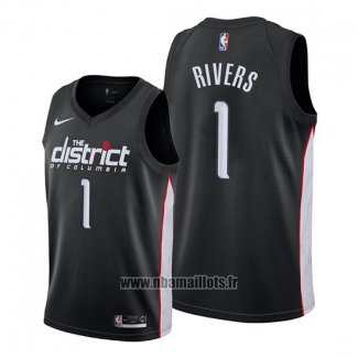 Maillot Washington Wizards Austin Rivers No 1 Ville Edition Noir