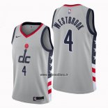 Maillot Washington Wizards Russell Westbrook No 4 Ville 2020-21 Gris