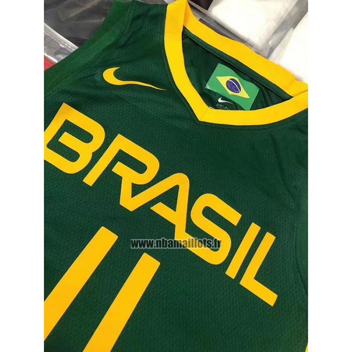 Maillot Bresil Anderson Varejao NO 11 2019 FIBA Baketball World Cup Vert