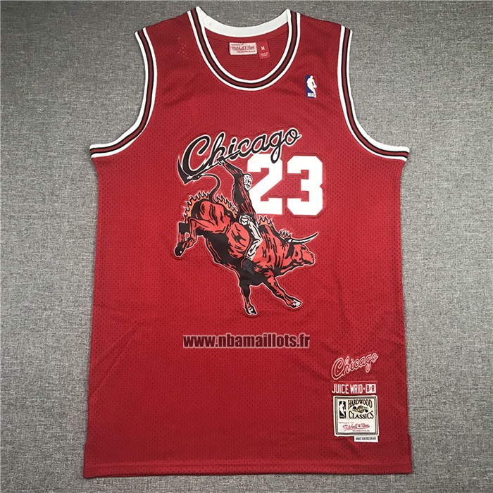 Maillot Chicago Bulls Michael Jordan NO 23 Juic Wrld x Br Rouge