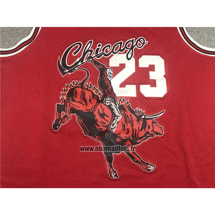 Maillot Chicago Bulls Michael Jordan NO 23 Juic Wrld x Br Rouge