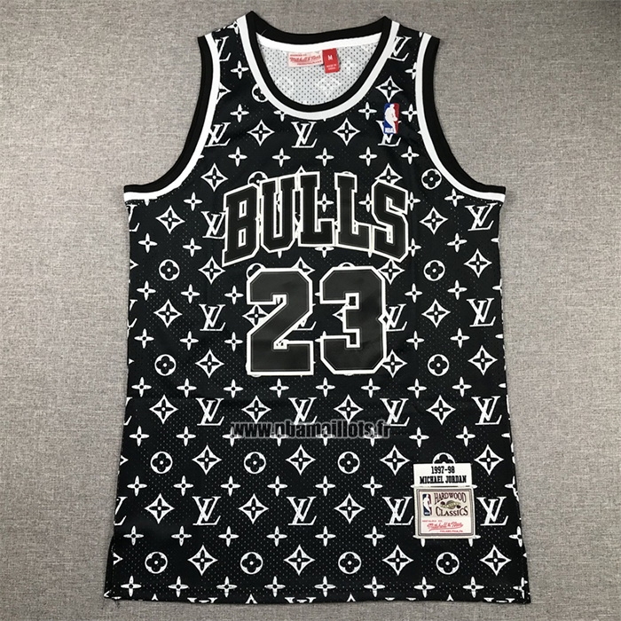 Maillot Chicago Bulls x Lv Michael Jordan NO 23 Mitchell & Ness 1997-98 Noir