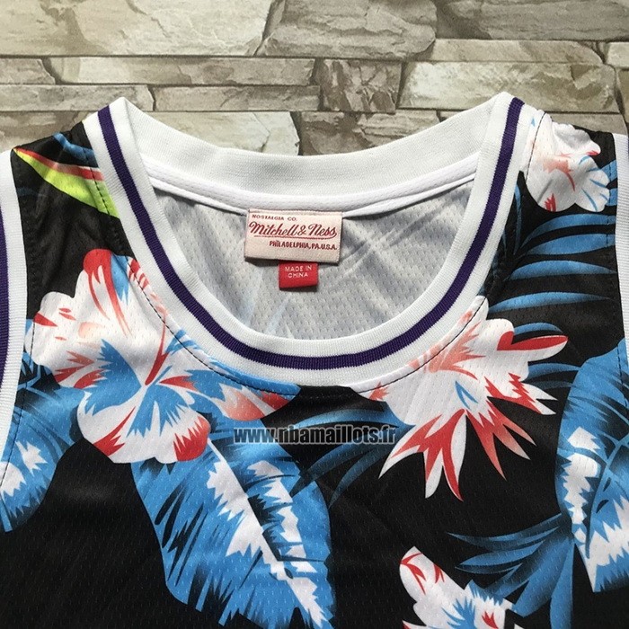 Maillot Orlando Magic Shaquille O'neal NO 32 Floral Fashion Noir