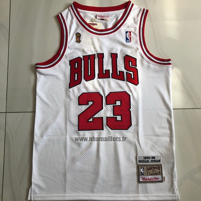 Maillot Chicago Bulls Michael Jordan NO 23 Mitchell & Ness 1995-96 Blanc