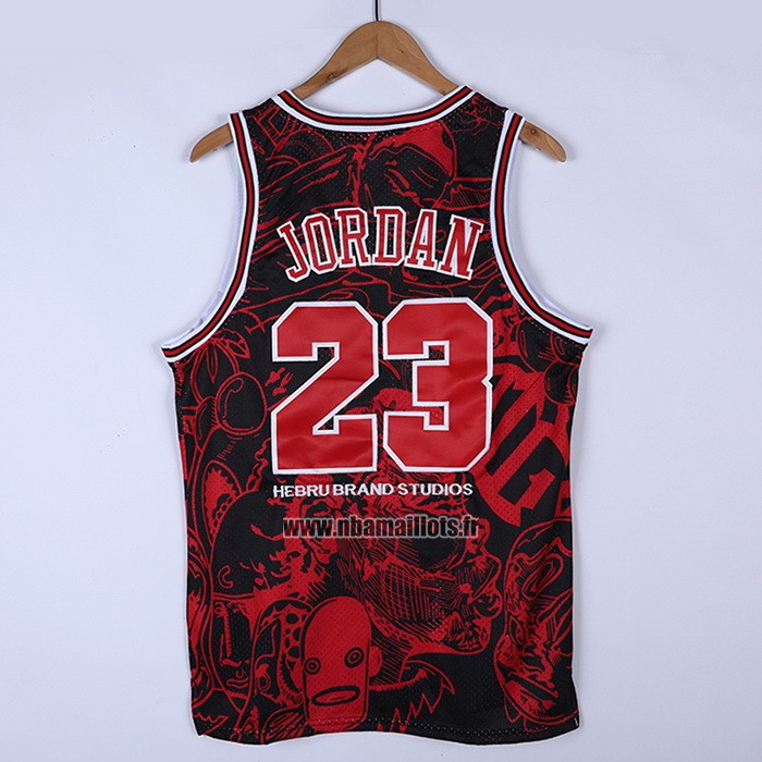 Maillot Chicago Bulls Michael Jordan NO 23 Mitchell & Ness Hebru Brantley Noir