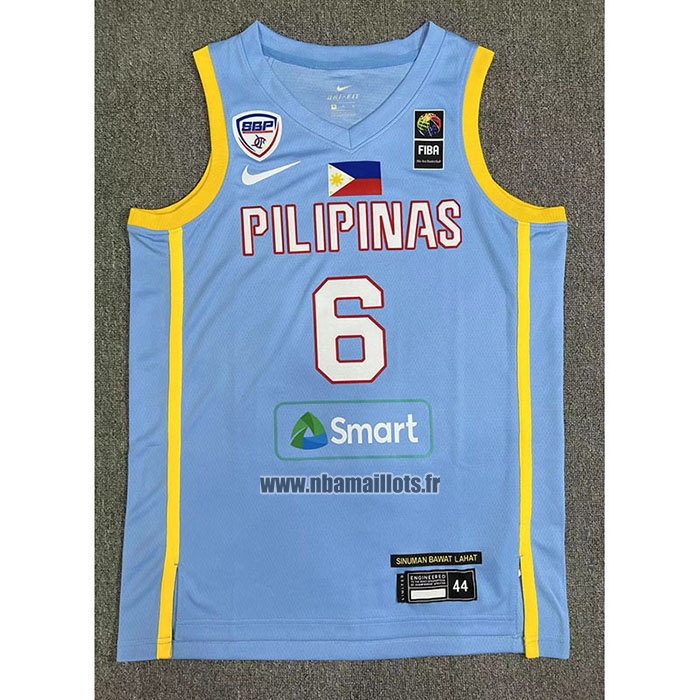 Maillot Philippine Jordan Clarkson NO 6 Jeux Olympiques 2024 Bleu