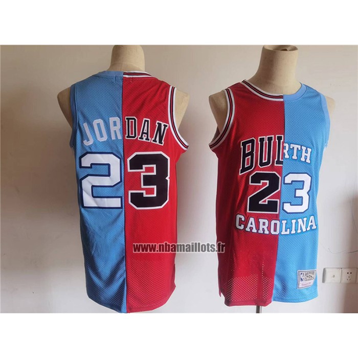 Maillot Chicago Bulls Michael Jordan NO 23 Split Bleu Rouge