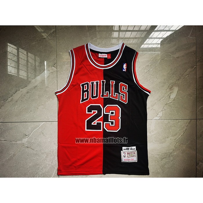 Maillot Chicago Bulls Michael Jordan NO 23 Split Noir Rouge