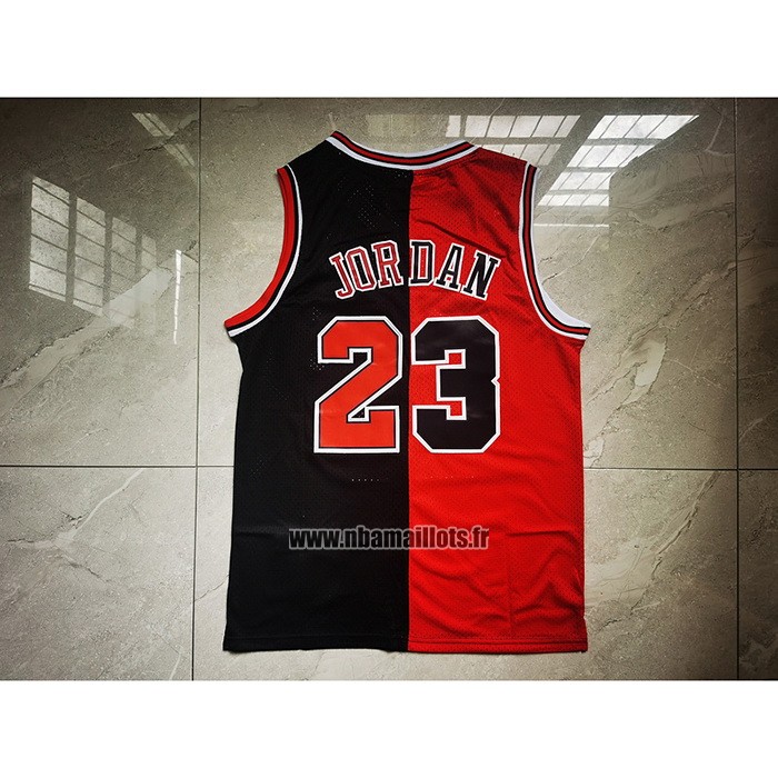 Maillot Chicago Bulls Michael Jordan NO 23 Split Noir Rouge