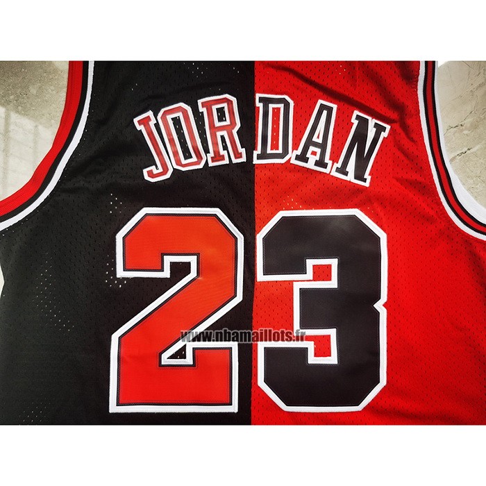 Maillot Chicago Bulls Michael Jordan NO 23 Split Noir Rouge